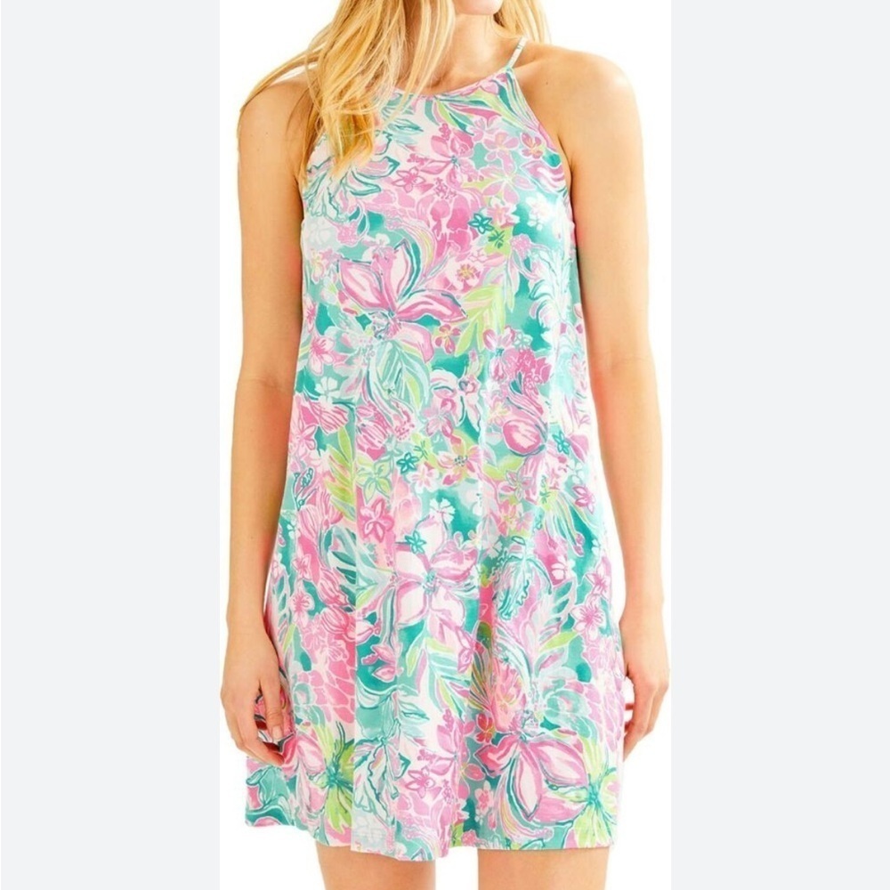 Lilly Pulitzer Margot Hot On The Scene Pima Cotton Jersey Swing Tank Dress S